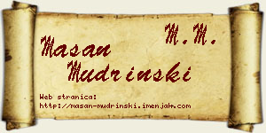 Mašan Mudrinski vizit kartica